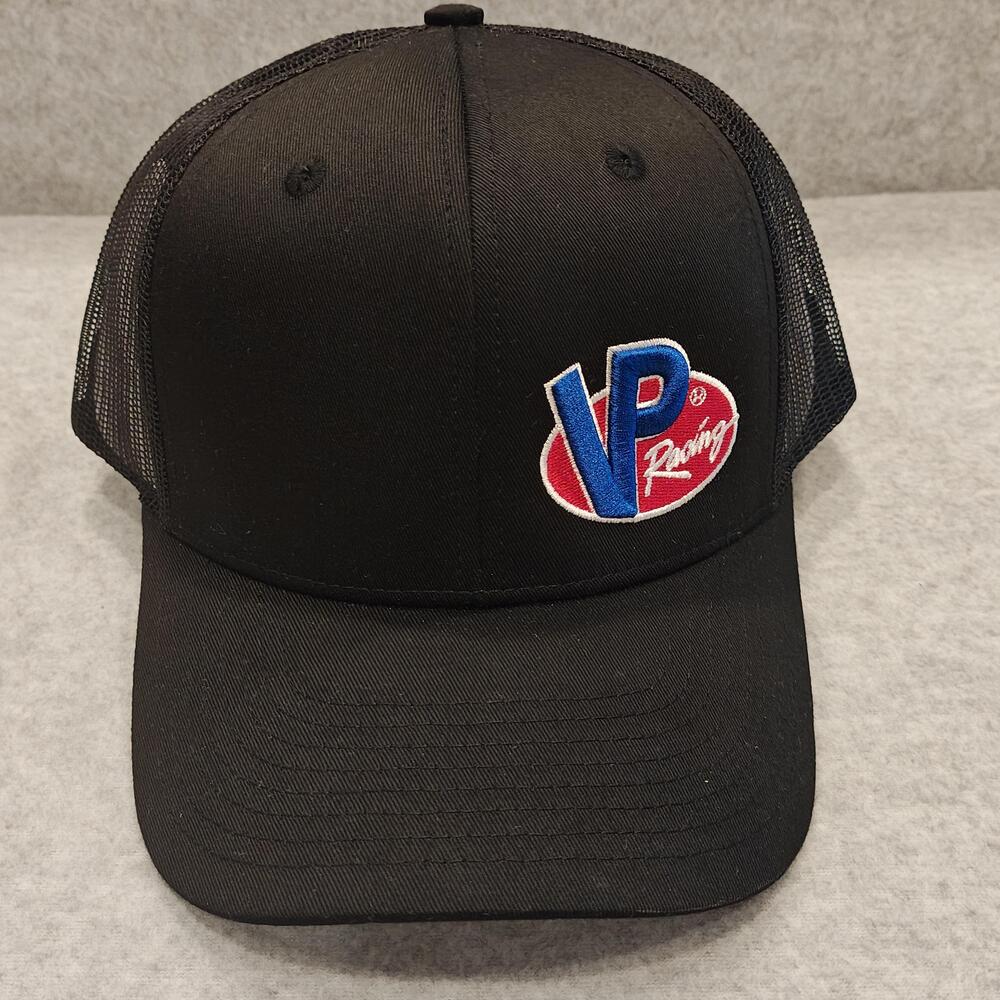 VP Racing Hat Cap Snap Back Mens One Size Black Racing Trucker Mesh Embroidered